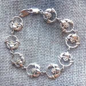 Signed Sterling Silver My Way Claddagh Irish Bracelet